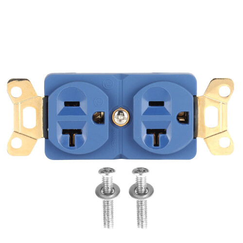 Pure Copper AC Duplex Power Socket 20A 24K Gold Plated 1