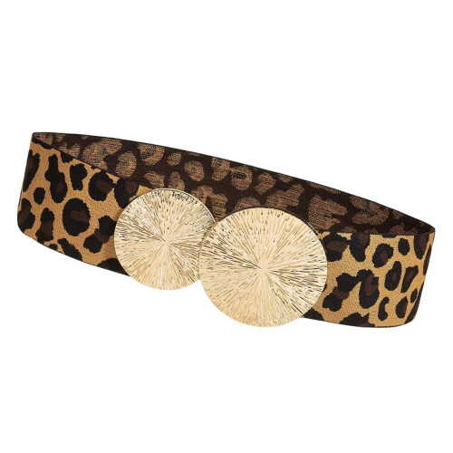 Elastischer Bundgürtel, Schnellverschluss,-Leopardenmuster