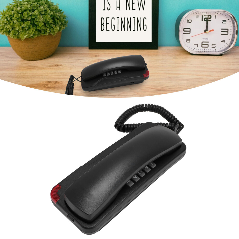 Corded Wall Mount Telephone Retro Landline Redial, Mute, Abs Black 4171391037084