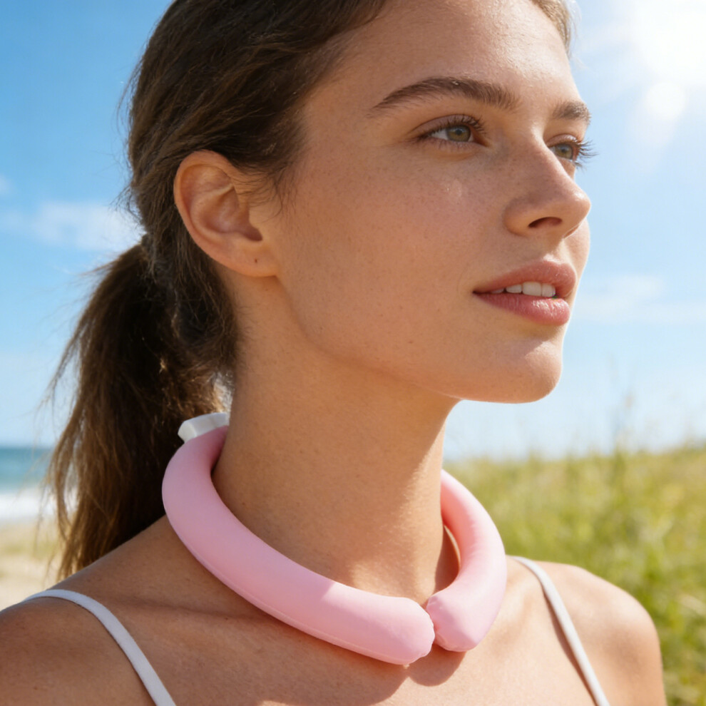 Roc-Electron Pink ( Tpu Pcm) Cooling Neck Wrap With Pcm Gel, Reusable