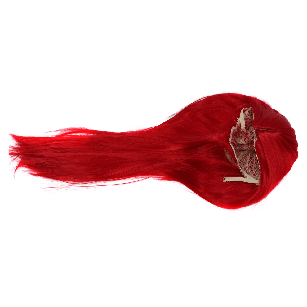 Long Straight Middle Part Full Wig Heat-Resistant High Density Red