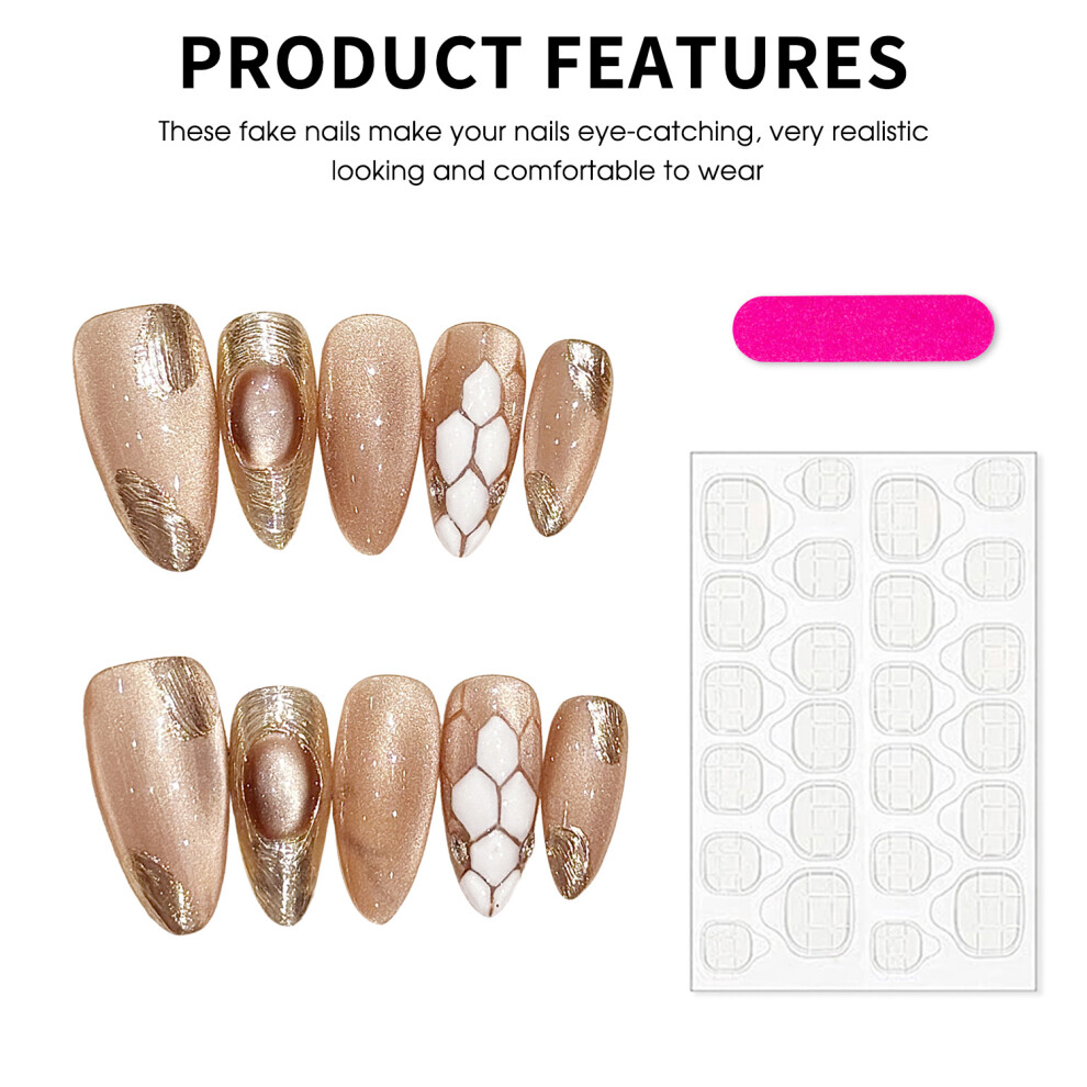 Creation-3C (Xs) Resin Press-On Nails For Women, Zero Pressure