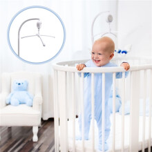 Baby Bed Bell Toy Holder White Rattles Bracket Mobile Crib Music Box Newborn Bell Crib Toy for 0-12 Month for Baby Gift