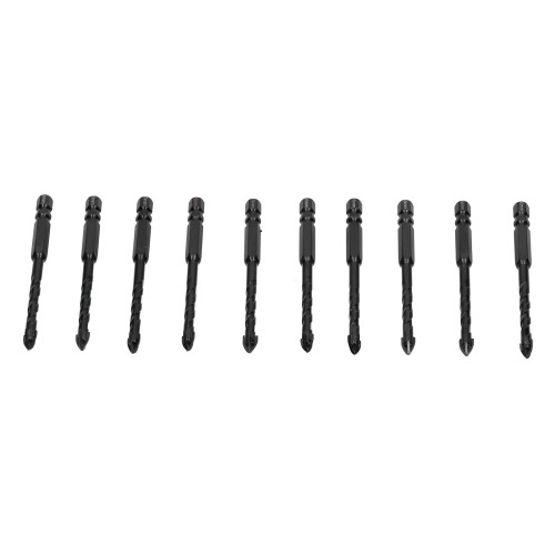 10pcs Black Crossed Angle Spearhead Hex Handle Concrete & Tile Drill Bits 2