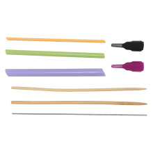 Fabric Tube Turner & Thread Pusher Set - 3 Pcs Stainless Steel Bamboo Plastic
