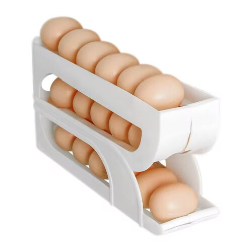Automatic Egg Rolling Dispenser 3-Tier Automatic Egg Rolling Holder Space-Saving Egg Storage Container for Fridge Rack 1