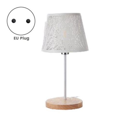 Table Lamp,  Metal Lampshade and Base with Tree Pattern,Suitable for Tabletop Pendant Lamp Wall Lamp White EU PLUG 2