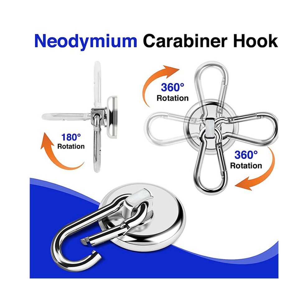 24 Pack Strong Magnetic Hooks, 60Lbs Heavy Duty Magnet Hooks Strong Neodymium Magnets With Carabiner Hook 6031243390966