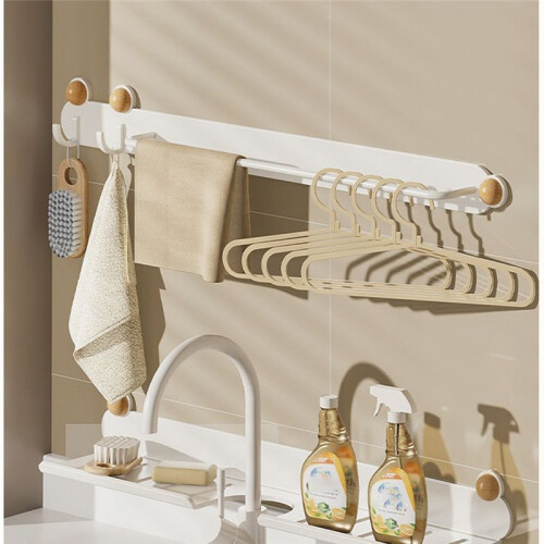 Wall-Hung Hook Coat Rack Non-Punching Household Wall Balcony Storage Rack Hook Rack 1
