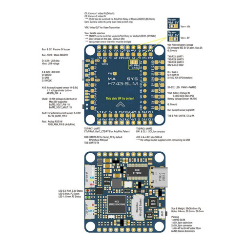 3X for MATEK H743-SLIM V3 FPV Controller Module Built-in No Current Sensor for RC Racing Drone Airplane 2