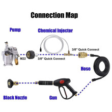 5X Adjustable Chemical Injector Kit,Soap Chemical Injector for Pressure Washer, 3/8 Inch Quick Connect