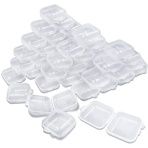 200Packs Small Clear Plastic Storage Containers,Mixed Empty , Case with Lids for Small Items 1