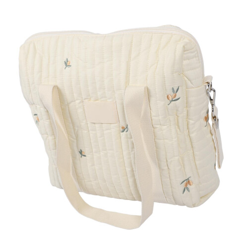 Large Cotton Stroller Storage Bag, 30x12x36cm, Beige Olive