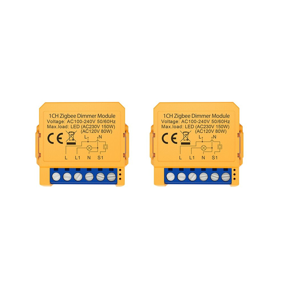 2X Tuya Zigbee Dimmers Module 1Ch Control Led Lights Dimmable Stepless Dimming+Voice Control 6032276913443