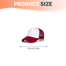 (Burgundy White, Sponge Mesh) Ventilated Sun Hat - Adjustable Polyester Cap for Outdoor