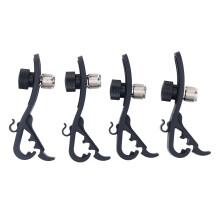 4Pcs Adjustable Shockproof Drum Microphone Clips Plastic Metal Mounts