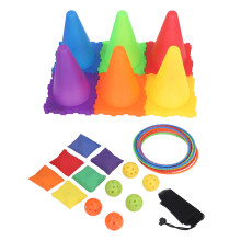 Cones Ring Throw 3-in-1 Carnival Game Set for Kids, Plastic, LR44 6 Batteries