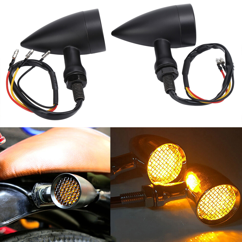 2Pcs Motorcycle Led Turn Signal Lamps 12V 10Mm Thread Amber 8011391043967