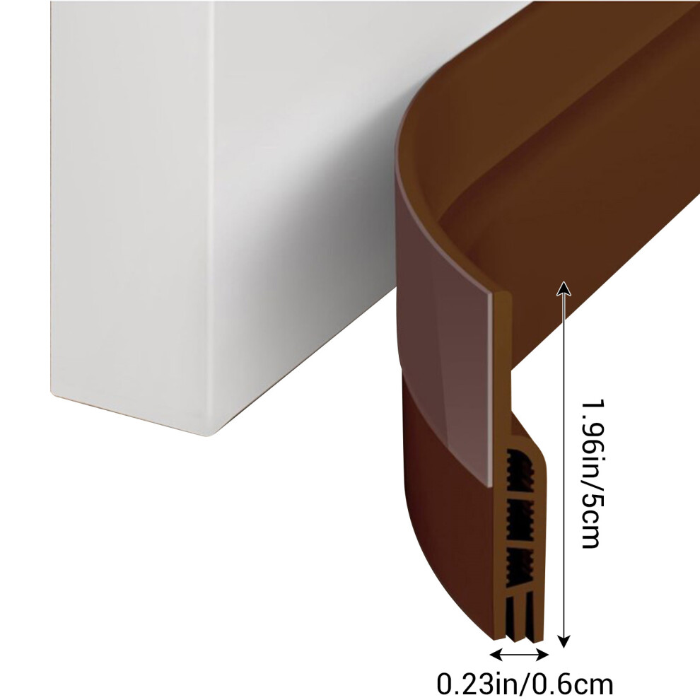 (Brown, 1M) Self-Adhesive Door Seal Strip - Noise Reduction 6001832720559