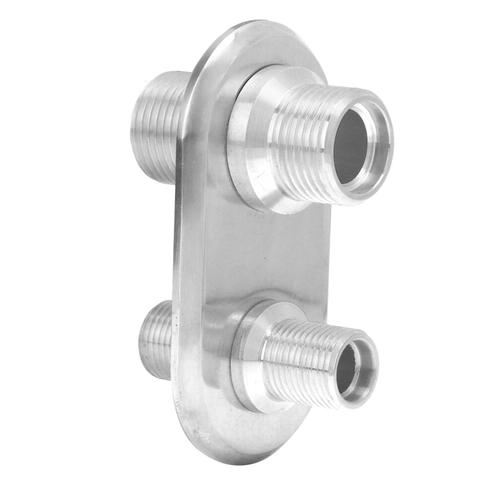 Universal 2ÂPort Aircon Bulkhead Connector For Hot Rod Cars Finish Silver 4971391044620