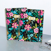 Caderno Planejador, Planejador Mensal Semanal, 8,4 Polegadas X 6 Polegadas, Caderno Espiral Planejador com Marcadores A01