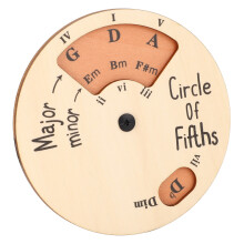 Wooden Melody Circle of Fifths Wheel Chord Tool - Pine Wood Music Practice