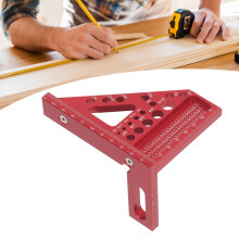 Aluminum Alloy Woodworking Square Protractor Red Triangular Ruler