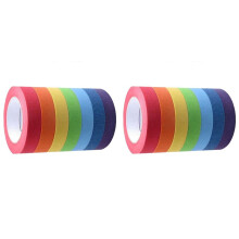 14X Farbiges Abdeckband, Farbiges Malerband für Kunst und Handwerk, Zeichenband, Bastelband, Papierband, Buntes Klebeband, A