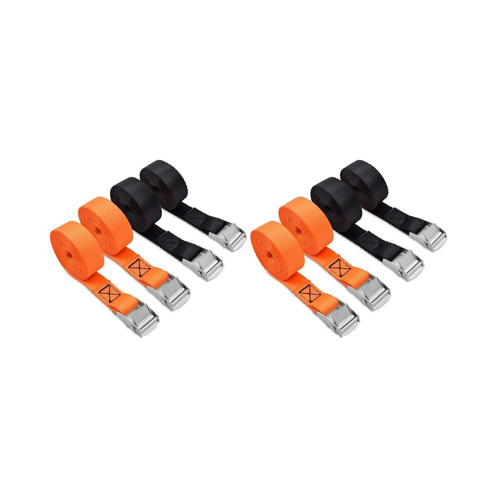 Lashing Straps Tie Down Straps With Zinc Alloy Cam Lock Buckle For Cargo, Gear, Bikes & More (8 Pack) 6032079613656