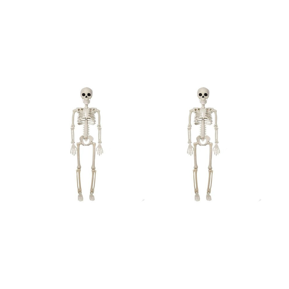 2X Halloween Skeleton Decoration, Posable Full Body Skeleton With Movable Joints, Spooky Prop For Yard, Garden 6033015182045