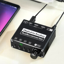 Bluetooth 5.1 Digital to Analog Converter Aluminum Adapter Supports 128GB Memory Card