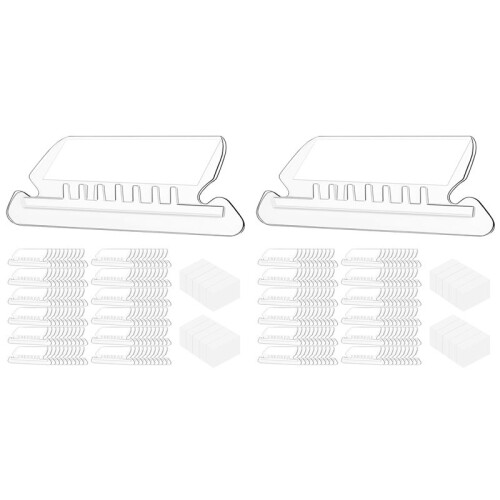 Hanging File Folder Tabs, 200 Pcs File Folder Tabs File Tabs for Hanging Folders, Plastic Hanging Folder Tabs