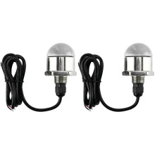 2X Stainless Steel Marine Underwater LED Light 12V Underwater 9 LED Drain Plug Light M12x1.25 Light