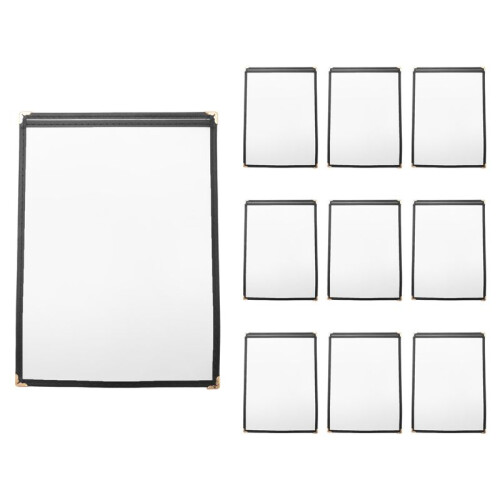 Pacote com 10 Capas de Cardápio - Página Única, 2 Visualizações, Serve em Papel de 8,5 X 11 Polegadas - Capas de Cardápio de Restaurante