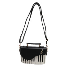 Nero nuovo moda colpire colore pianoforte stampa borsetta dolce vento fresco spalla diagonale portatile Piccola borsa