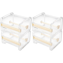 4 Pack Transparent Visible Desktop Multi Washi Masking Tape Dispenser,Tape Cutter,Roll Tape Holder