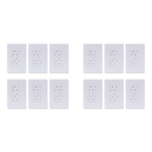 12-Pack Veiligheids-Zelfsluitende Stopcontactafdekkingen, Wandcontactdoosplaat Automatische Schuifdopafdekking voor Kinderveilige Stopcontacten