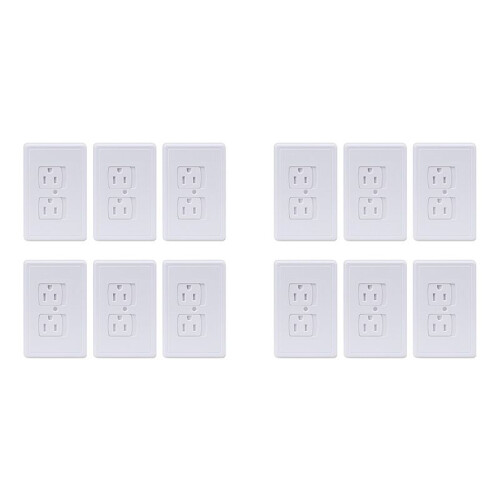 12-Pack Safety Self-Closing Outlet Covers, Wall Socket Plate Automatic Sliding Cap Cover for Child Proofing Outlets