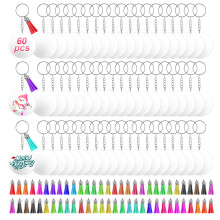 350Pcs Acrylic Clear Keychain Blanks for Vinyl with Blanks, Tassels, Jump Rings, Keychain Rings for DIY Keychain