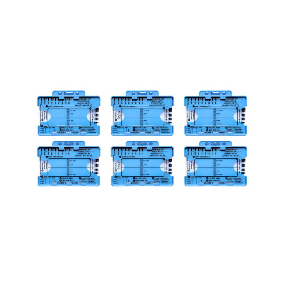 6PCS ECG 7 Step Ruler, ECG 7 Step Ruler for ECG/EKG Interpretation, ECG Ruler, Portable ECG Assessment Tool EKG Card
