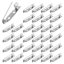 400 Pcs Brooch Pins,Secure Brooch Pin,Secure Back Clasp with Back Bar Fastener,Silver Bar Pins,Silver Badge Pin Backs