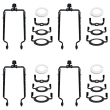 4st 7Inch Lampenkap Harp Houder Verstelbare Lamp Harp Kit E14,E26,E27 Lichtvoet Adapter Zwarte Hoorn Frame Lampenkap Beugel