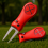 (red) Lawn Fork - Metal Head, Spring Design, Plastic Handle 2