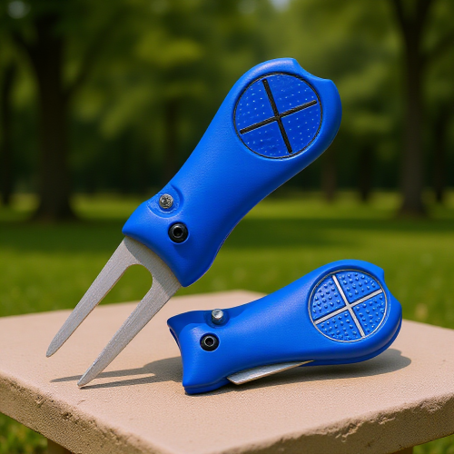 (Blue) Lawn Fork - Metal Head, Spring Design, Plastic Handle 1