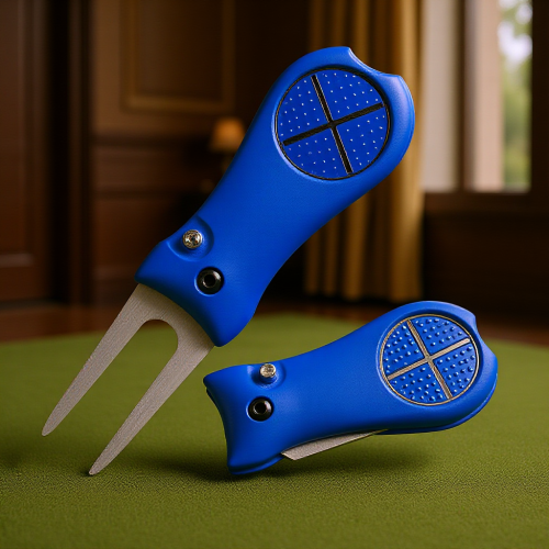 (Blue) Lawn Fork - Metal Head, Spring Design, Plastic Handle 2