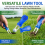 (Blue) Lawn Fork - Metal Head, Spring Design, Plastic Handle 8