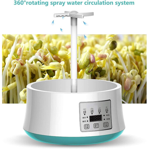 Automatic Bean Sprouts Maker with LED Display, 3Layer Smart Sprouter, Seasonal Modes, 360 Watering 2