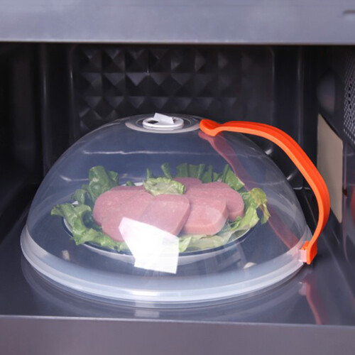 (Orange) Microwave Cover with Handle, Kitchen Essential 1