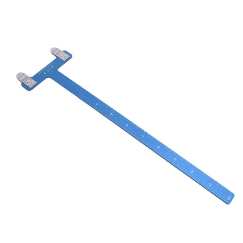 T Shaped Stainless Steel Bow Square Archery String Ruler Blue