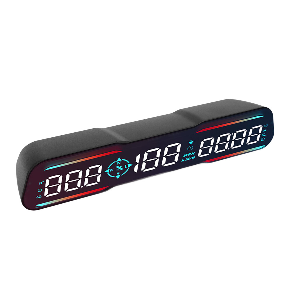 7" Car Led Hud Display With Speed, Time, Warning & Fatigue Reminder 4281391053509